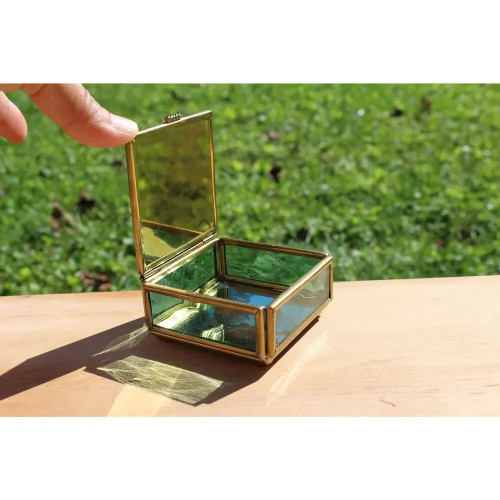 Handcrafted Brass and Glass Vintage 